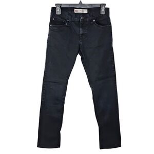 Levi's 502 Regular Taper Black Denim Jeans Youth Boys 14 Reg 27x26 Stretch Denim